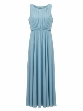 White House Black Market Sky Blue Pleated Maxi Dress